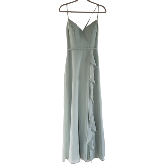 Azazie Sage Green Maxi Dress - Picture 3 of 13